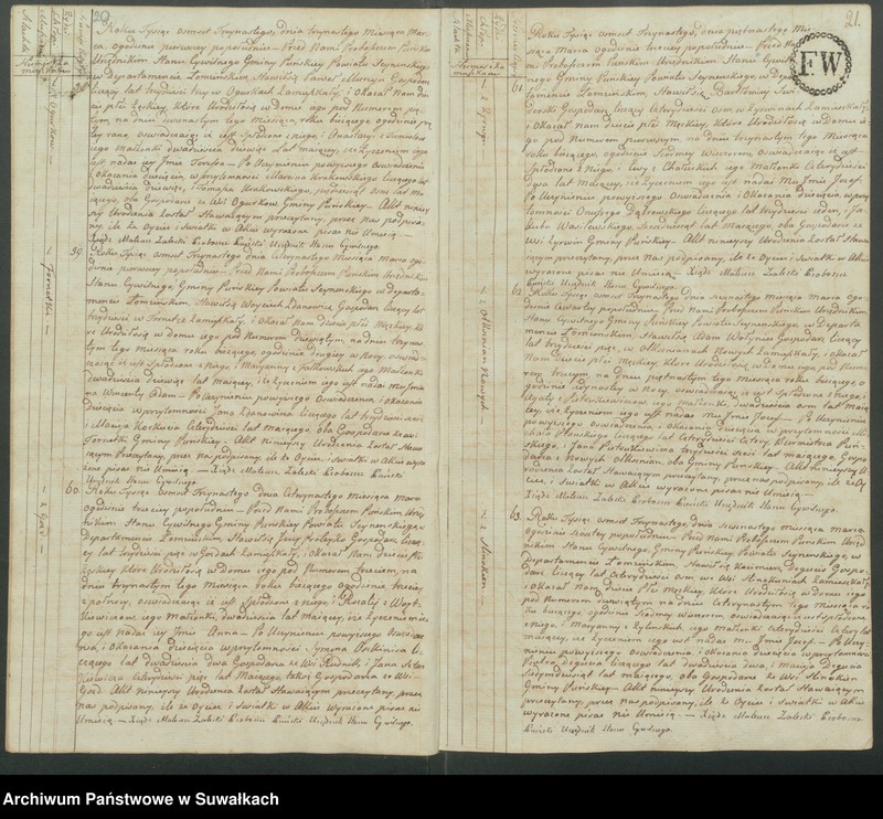 image.from.unit.number "Akta urodzonych gminy puńskiey od 1-go stycznia do dnia ostatniego grudnia 1813 roku."
