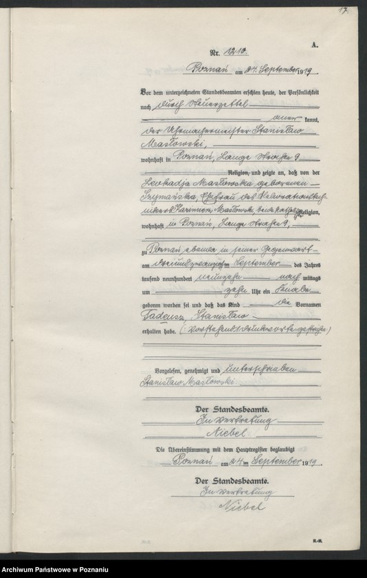 Obraz 19 z jednostki "Księga urodzeń odpis tom IV [Rejestr poboczny urodzeń]"