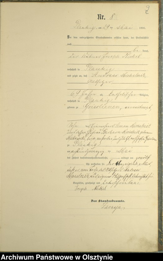 image.from.unit.number "Sterbe-Haupt-Register Nr 1 - 22"