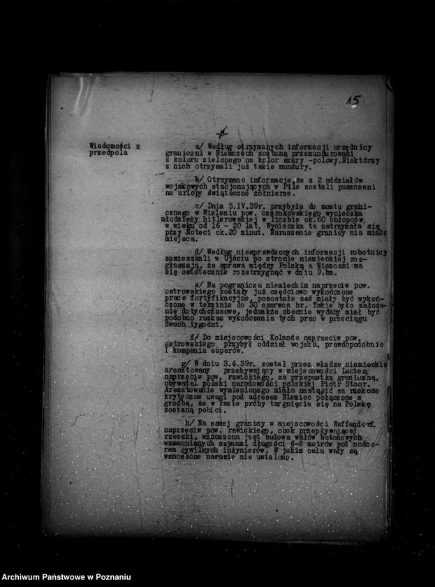 Obraz 18 z jednostki "Komunikaty meldunki dzienne sytuacyjne 76-98/39, 100-105/39"