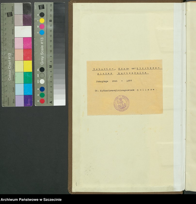 image.from.unit.number "Geburst-, Trau-, Sterberegister Hackenwalde (Krępsko). St. Katharinen-Kirchengemeinde Gollnow."