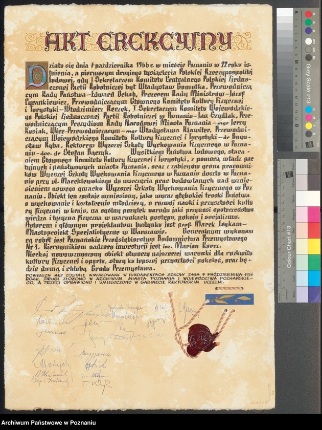 Obraz 1 z kolekcji "Poznańskie akty erekcyjne111"