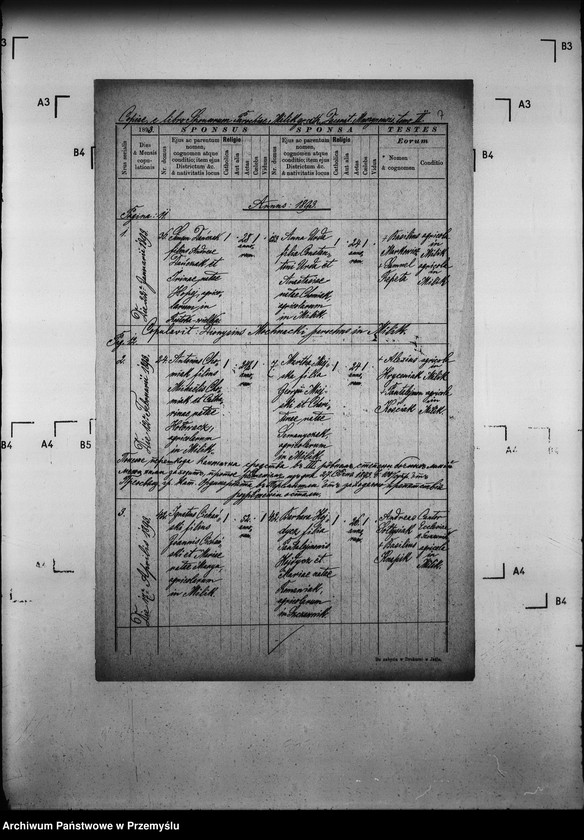 Obraz 11 z jednostki "[Kopie ksiąg metrykalnych parafii Milik z filią Andrzejówka (dekanat Muszyna)]"