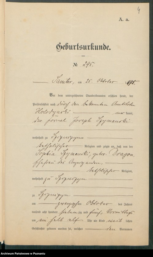 Obraz 6 z jednostki "[Dokumenty dostarczone przez narzeczonych do zawarcia związku małżeńskiego za 1902 rok. Tom IX]"