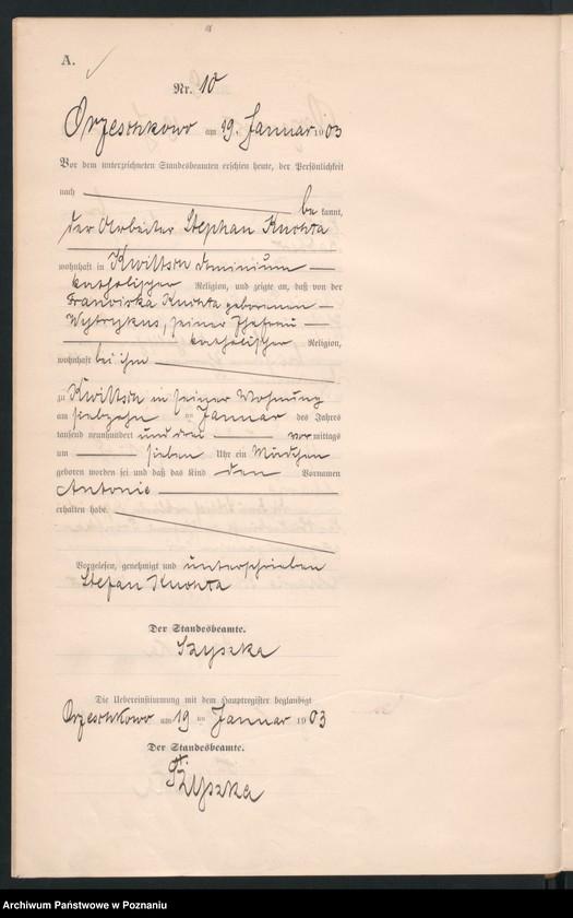 Obraz 13 z jednostki "Księga urodzeń"