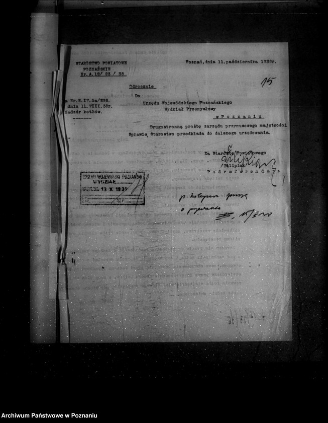 Obraz 19 z jednostki "Gorzelnia rolnicza w Spławiu powiat poznański hr. Mycielski nr woj. 298"