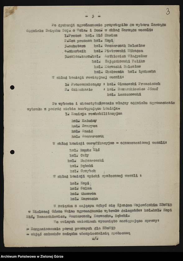 image.from.unit.number "Oddział Powiatowy ZBoWiD w Głogowie. Protokół walnego zgromadzenia Powiatowej Organizacji ZBoWiD w Głogowie"