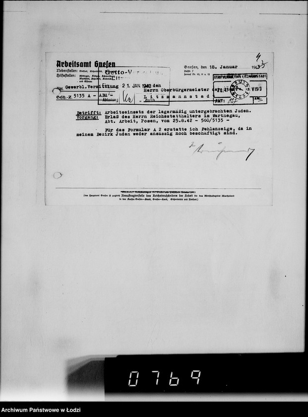 Obraz 7 z jednostki "Sonderkonto 12300. Arbeitsamt Gnesen, Arbeitsamt Hohensalza Judenlager: Montwy- (Kreis Hohensalza), Grossendorf-(Kreis Hohensalza), Bilsko, Mogilno, Olscha, Bornheim u.Schlabau, Wiesengrund, Hinterwalden, Neuwelt."