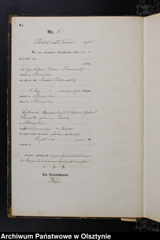 image.from.unit.number "Sterbe-Haupt-Register Nr 1 - 85"