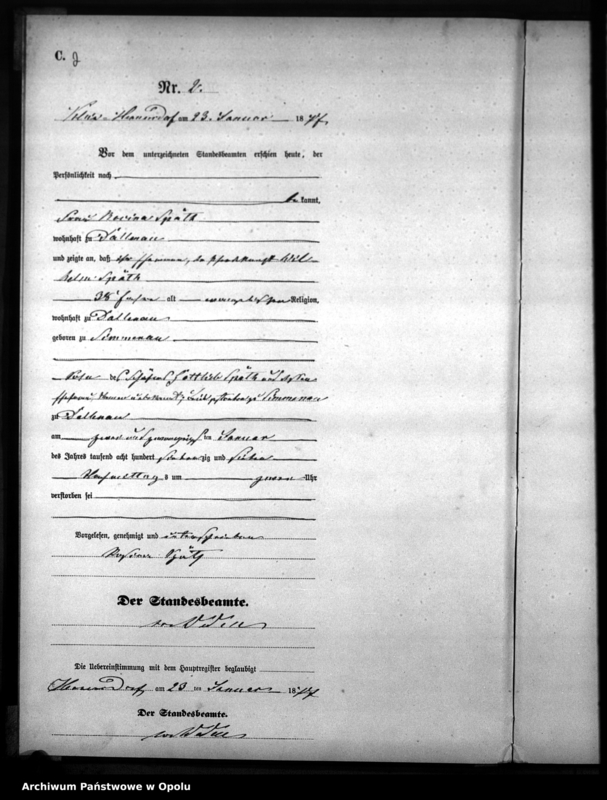 image.from.unit.number "Sterbe-Neben-Register Standesamtsbezirks Hennersdorf 1877"