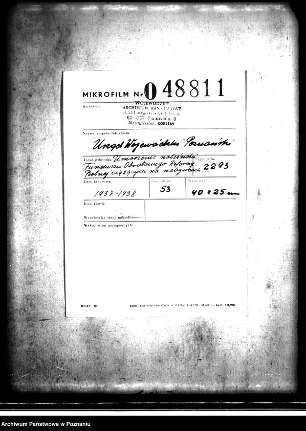 Obraz 2 z jednostki "Umorzenia należności Funduszu Obrotowego Reformy Rolnej ciążących na nabywcach działek z parcelacji pol. Powiatu kępińskiego artykuł 16"