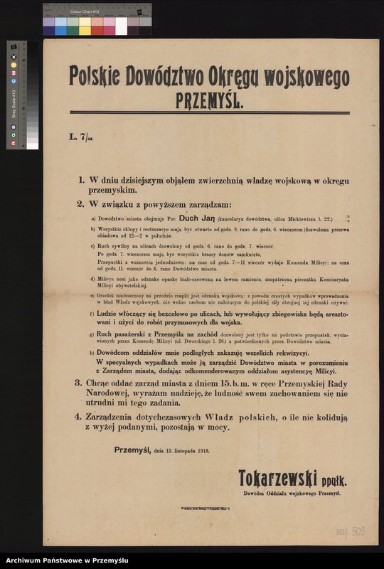 Obraz 2 z kolekcji "I Wojna Światowa w wybranych dokumentach111"