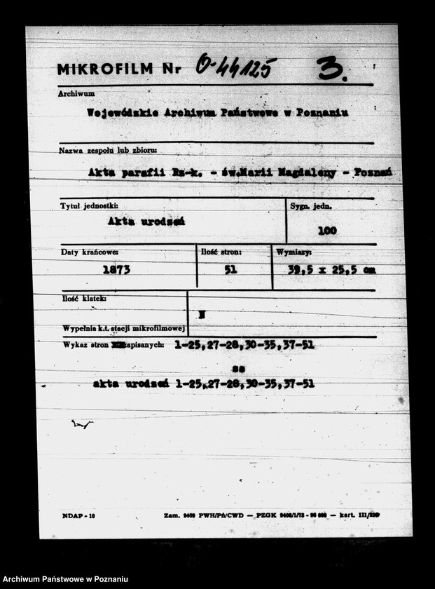 Obraz 1 z jednostki "Księga urodzin"