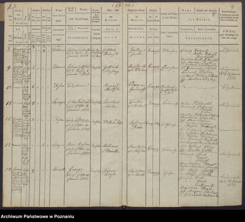 Obraz 5 z jednostki "[Akta urodzeń i chrztów, zgonów i pogrzebów, zapowiedzi i ślubów]"