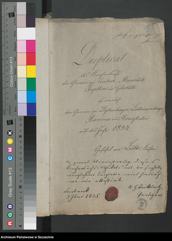 image.from.unit.number "Die Duplicate der Kirchenbücher: Kantreck, Schwanteschagen, Siegelkow, Glashütte, Bewerdick, Dischenhagen, Lüttmannshagen, Hammer, Honigkaten"