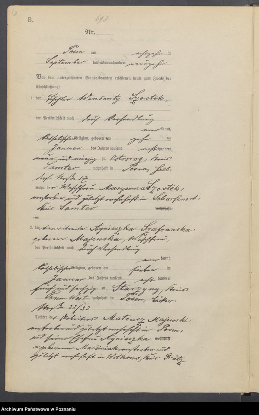 Obraz 8 z jednostki "Księga miejscowa małżeństw tom V [Rejestr główny małżeństw]"