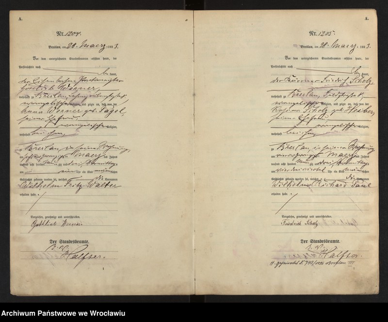 image.from.unit.number "Geburts-Haupt-Register Breslau II 1893 Band 4"