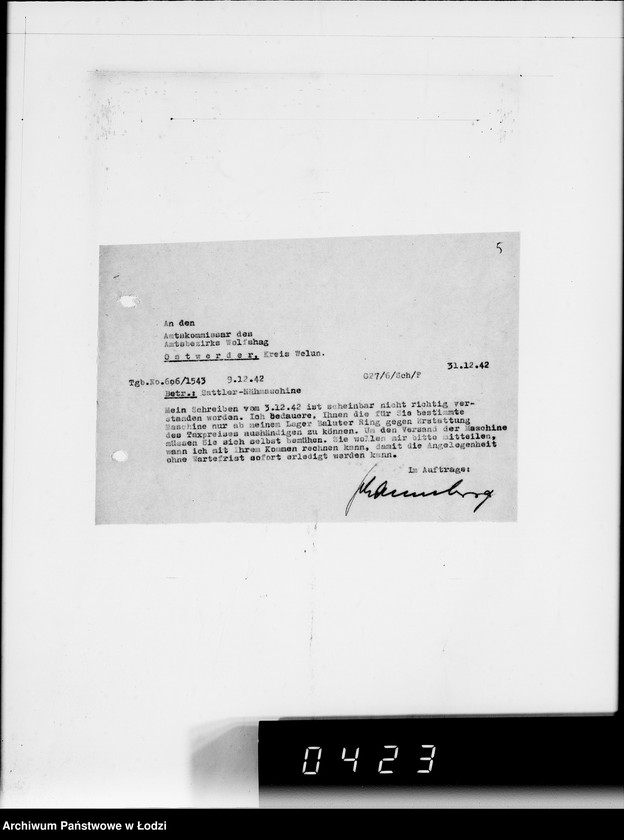 Obraz 9 z jednostki "Ausgehende Tagescopien I 101"