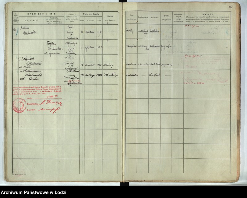 Obraz 11 z jednostki "[Księga ludności stałej m. Łodzi guberni piotrkowskiej - Dzielnicy Bałuty nr domu 167-195]"