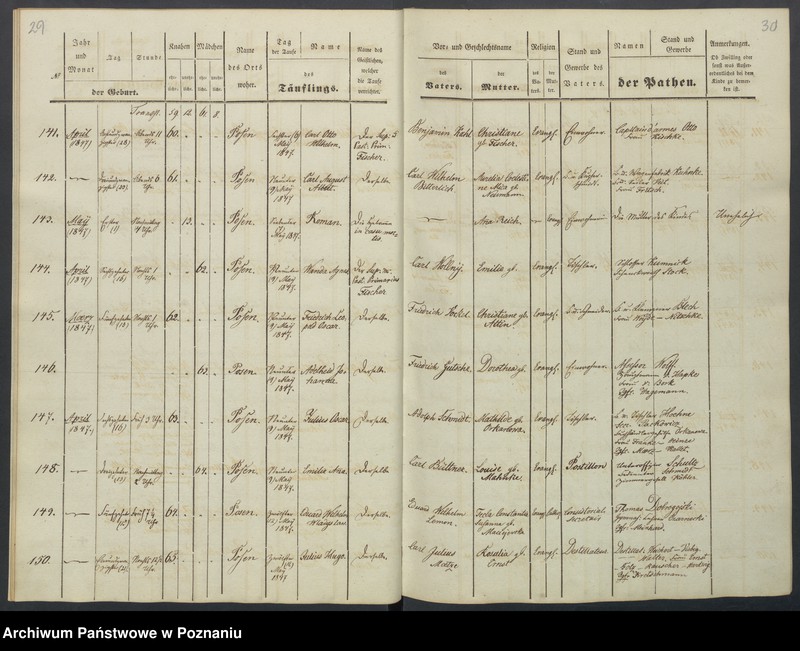 Obraz 18 z jednostki "[Akta urodzeń i chrztów, zapowiedzi i ślubów, zgonów i pogrzebów]"