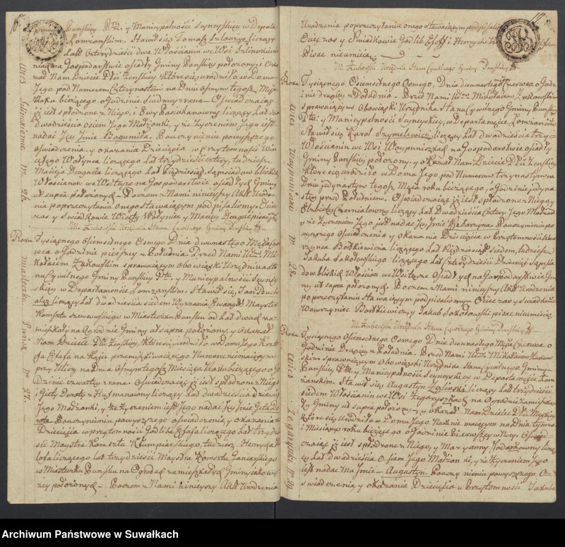 image.from.unit.number "Akta urodzonych gminy puńskiey rok 1808"