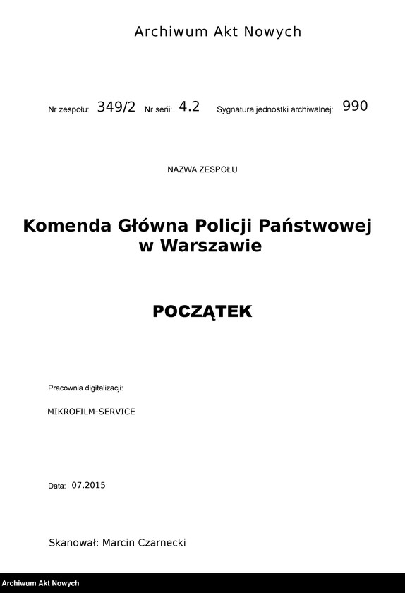 Obraz 3 z jednostki "Kontrola przeniesień służbowych szeregowych Policji Państwowej. [Wykazy], korespondencja"