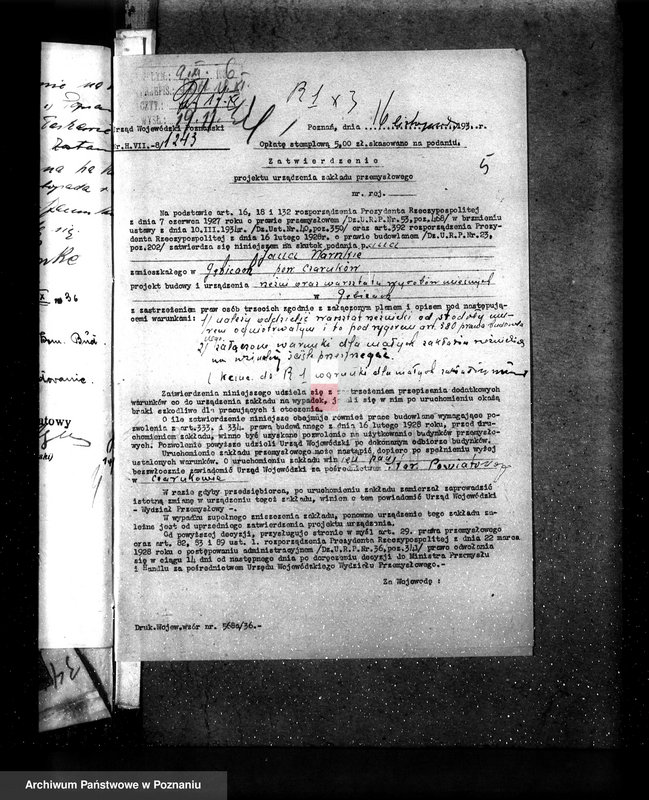 Obraz 9 z jednostki "Zatwierdzenie zakładu przemysłowego /rzeźnia i warsztat/ Jan Warnke, Gębice pow. czarnkowski"