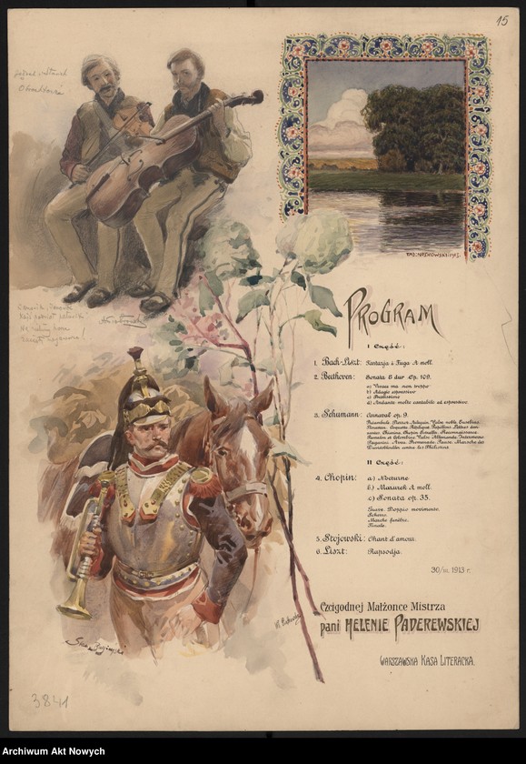 image.from.unit.number "Dyplomy i laurki przysłane H. Paderewskiej oraz hołdownicze"