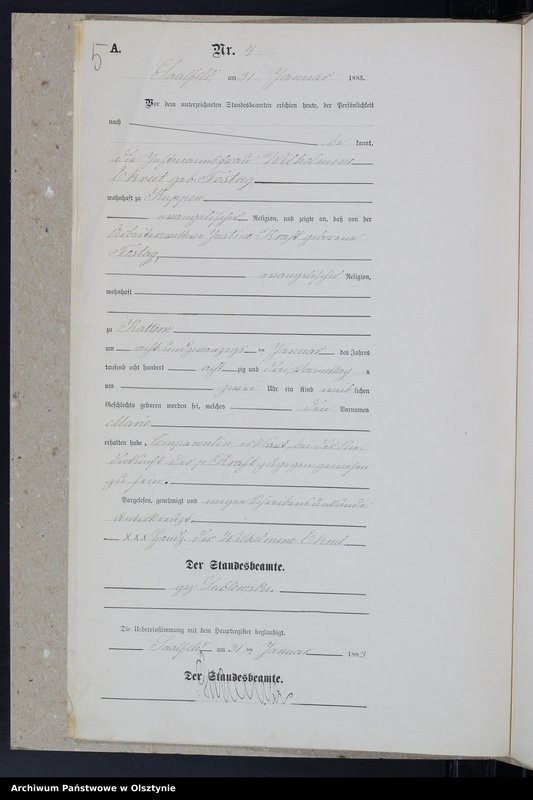 image.from.unit.number "Geburts-Neben-Register Nr 1 - 20 /Fragment księgi/"