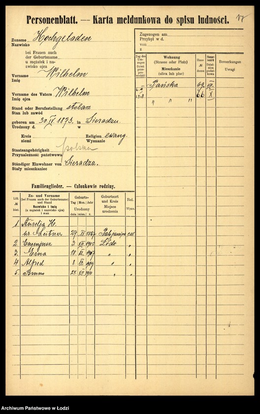 Obraz 19 z jednostki "[Spis ludności Łodzi] Hocherman - Hoferman"