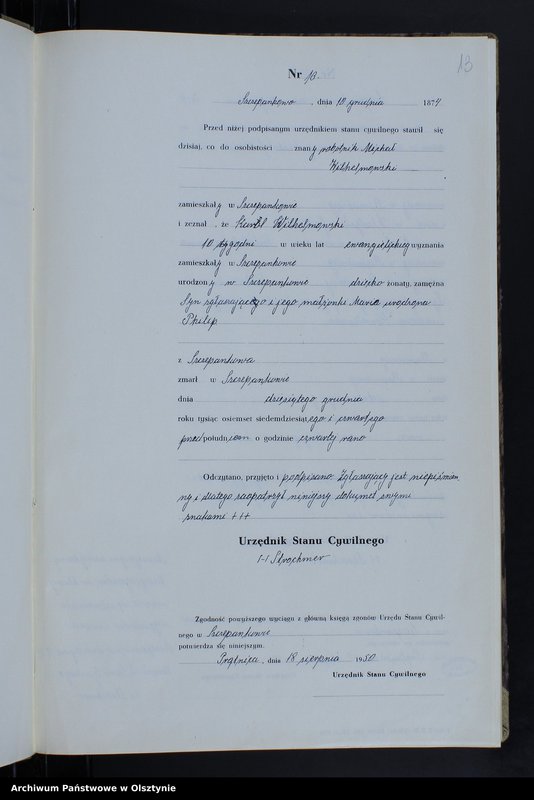 image.from.unit.number "Księga zgonów Nr 1 - 14,1 - 41,1 - 51,1 - 49 i 1 - 39 /brak lat 1875,1877/ /przepisana w języku polskim z oryginału niemieckiego w dniach 17.08.-12.09.1950/"