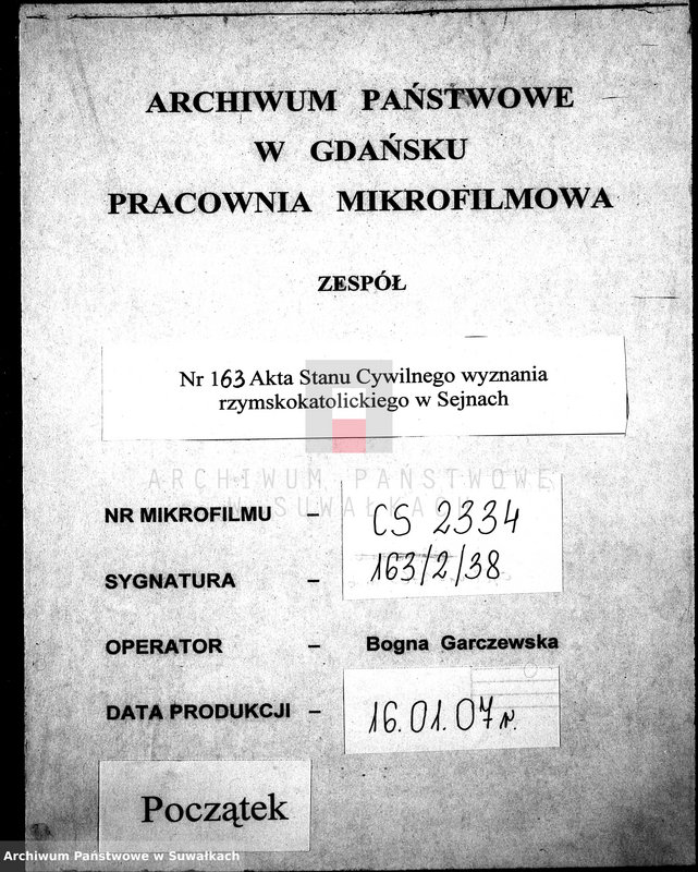 Obraz 1 z jednostki "Dokumenty k aktam brakosočetavšichsja Sejnskago Rimsko-Katoličeskago Prichoda za 1901 god."