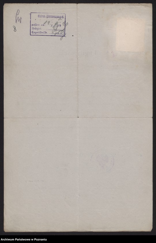Obraz 10 z jednostki "[Egzemplarz legitymacji wydanych przez polskie władze komisarzom niemieckim dla oddania zarządu cywilnego prowincji poznańskiej]"