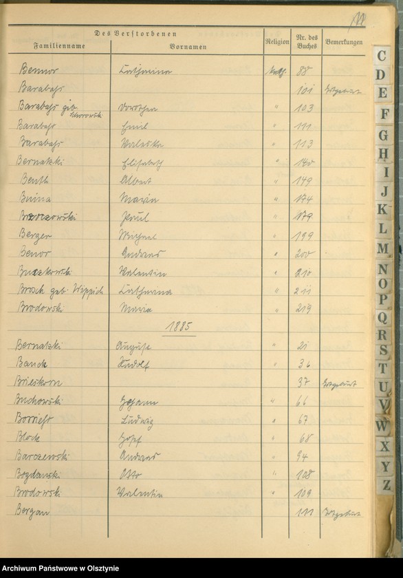 image.from.unit.number "Alphabetisches Namenverzeichnis zum Sterbebuch"