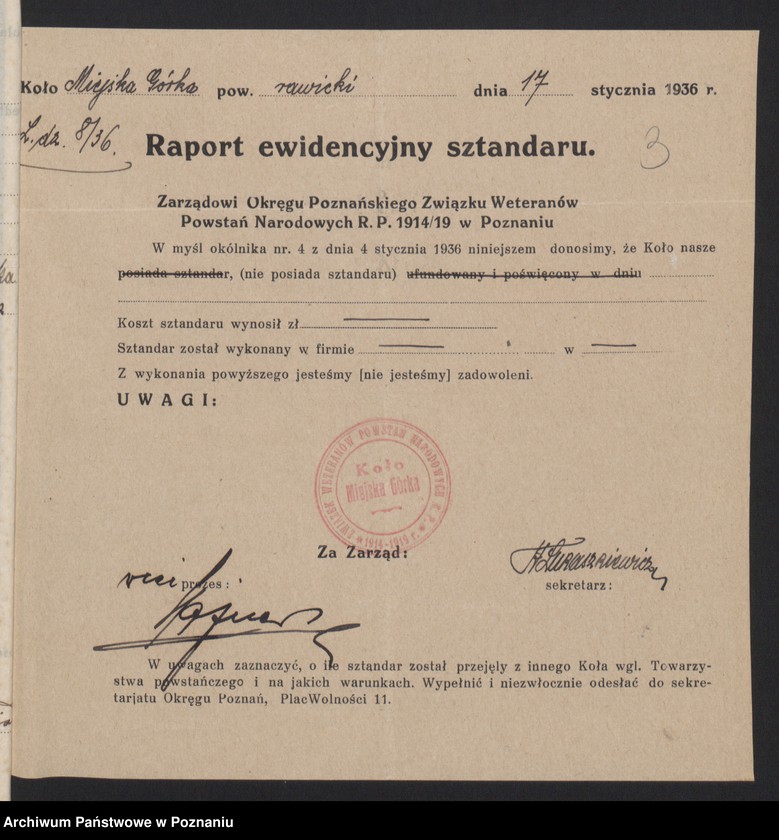 Obraz 7 z jednostki "Miejska Górka, powiat Rawicz - akta koła."