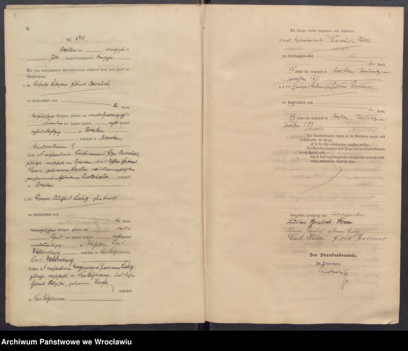 image.from.unit.number "Heiraths-Haupt-Register Breslau II 1913 Band 4"