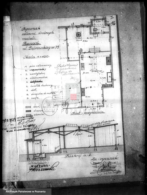 Obraz 20 z jednostki "Zieliński St. Wartoma odlewnia metali Poznań /zatwierdzanie urządzenia/"