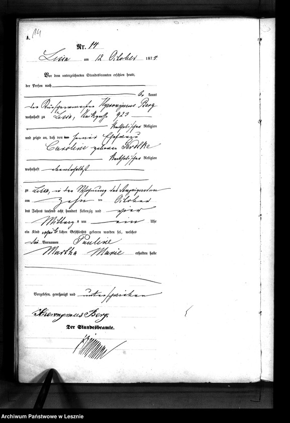 Obraz 17 z jednostki "[Księga urodzeń - miasto]"