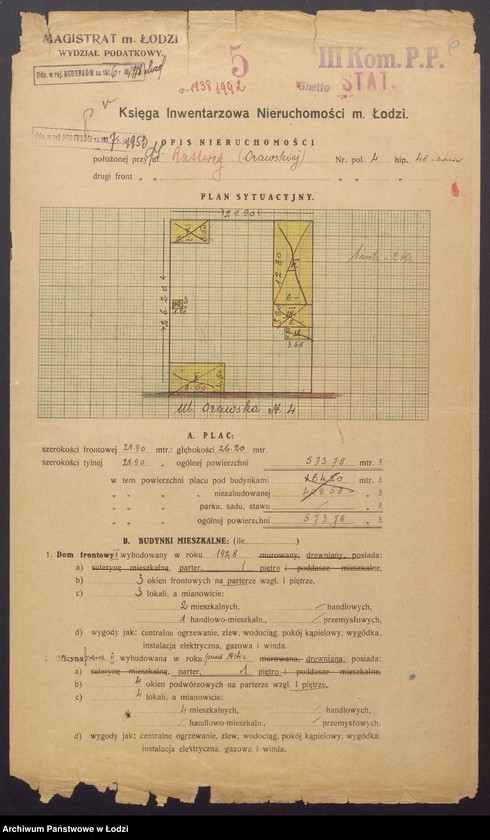 image.from.unit.number "Księga inwentarzowa nieruchomości m. Łodzi ul. Orawska"