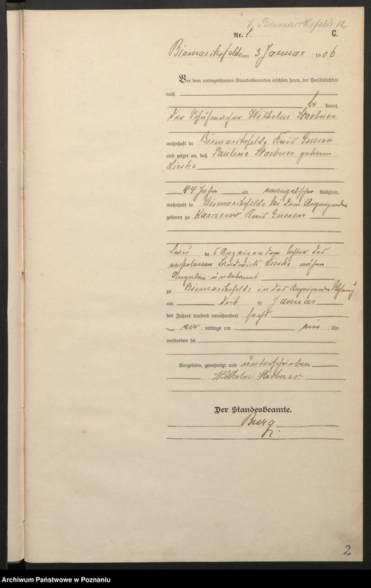 Obraz 10 z jednostki "Sterbe-Hauptregister"