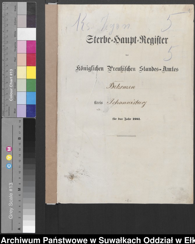 image.from.unit.number "Sterbe-Haupt-Register des Königlichen Preussischen Standes-Amtes Belzonzen Kreis Johannisburg"