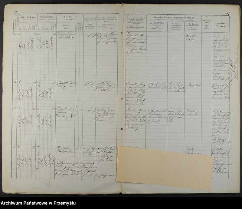 image.from.unit.number "Dupplicat vom Geburts-Matrikel Buche des Jaroslauer Matrikel-Bezirkes pro 1877"