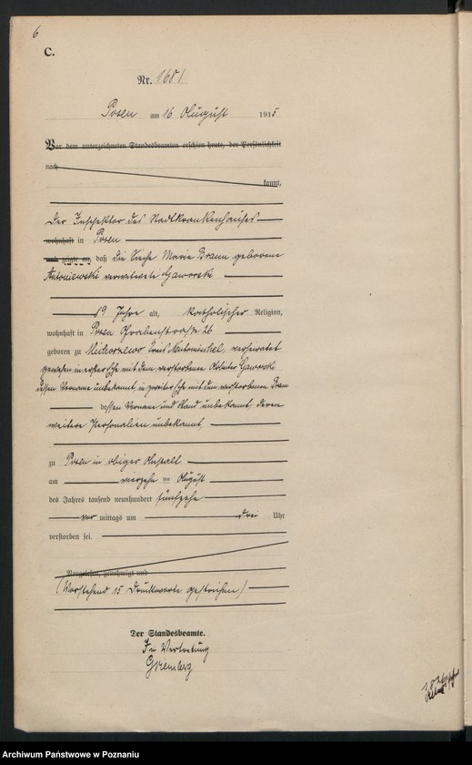 Obraz 8 z jednostki "Księga miejscowa zgonów tom IV [Rejestr główny zgonów]"