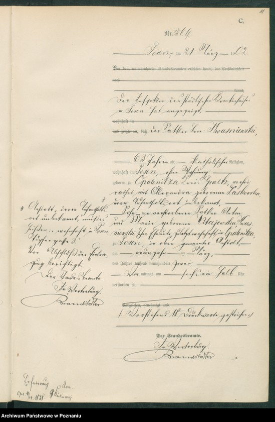 Obraz 14 z jednostki "Księga miejscowa zgonów t. II"