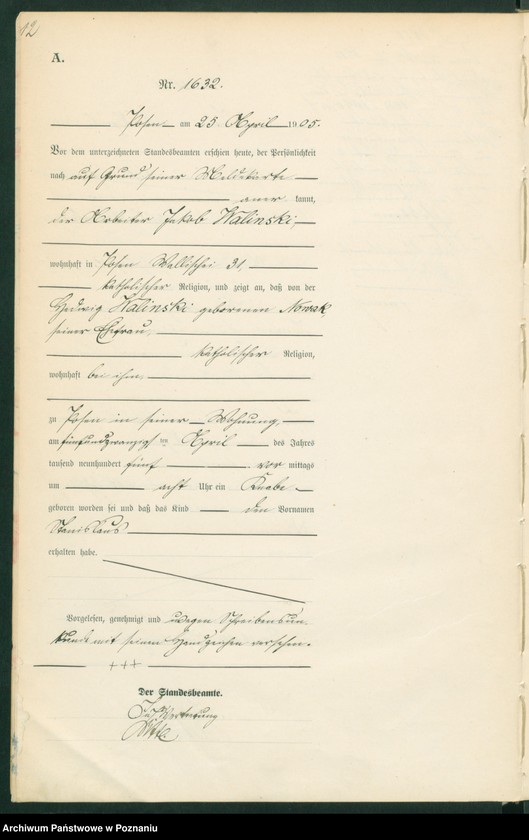 Obraz 14 z jednostki "Księga miejscowa urodzeń tom IV"