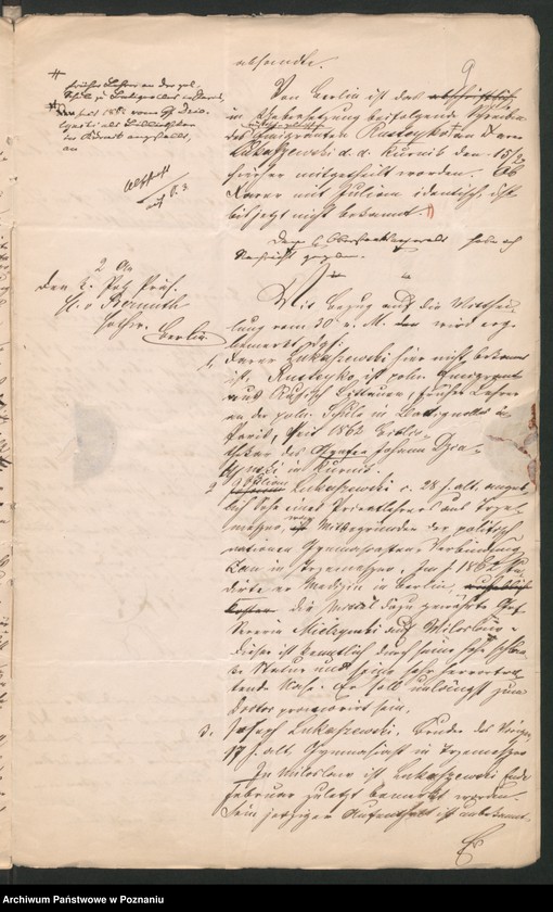 Obraz 15 z jednostki "A. betr. den österreichischen Untertan Nowina von Smaglowski, den Wladislaus Smisniewicz, Student aus Schroda, den Ludwik von Smoleński, Gutsbesitzer aus Plock"