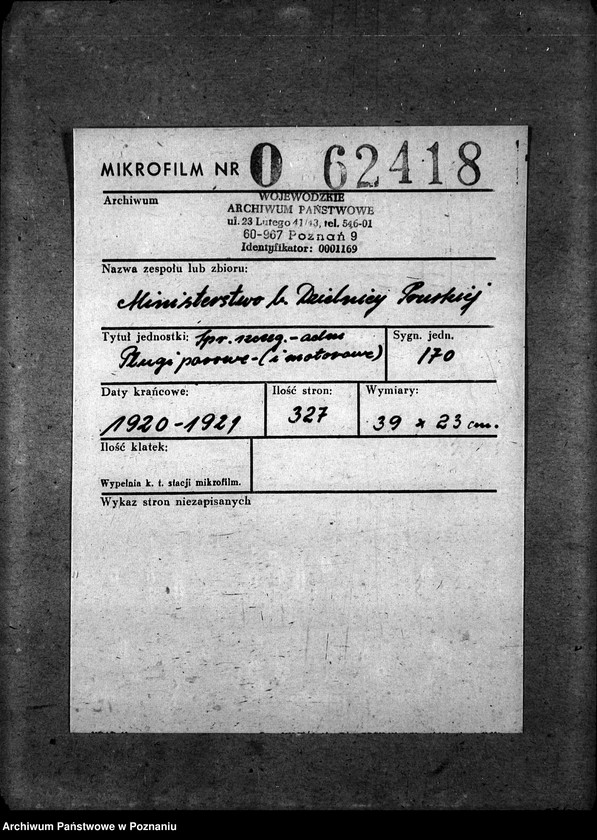 Obraz 2 z jednostki "Sprawy szczegółowo-administracyjne Pługi parowe - [i motorowe]"