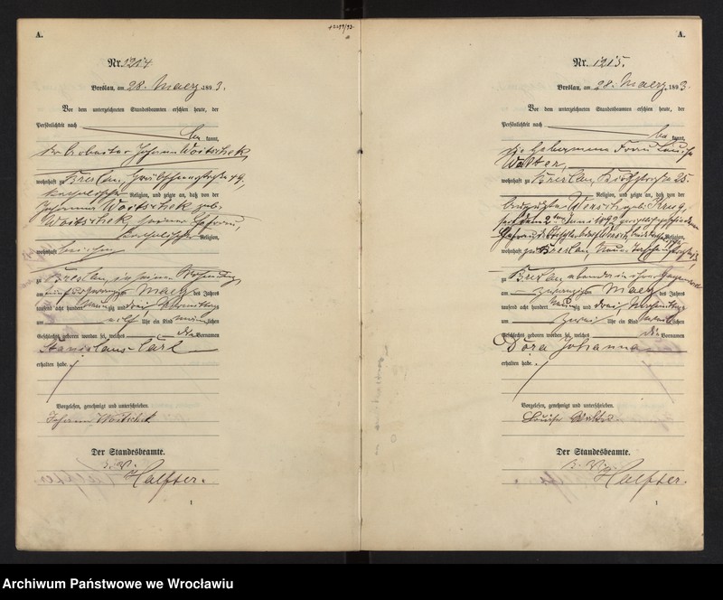 image.from.unit.number "Geburts-Haupt-Register Breslau II 1893 Band 4"