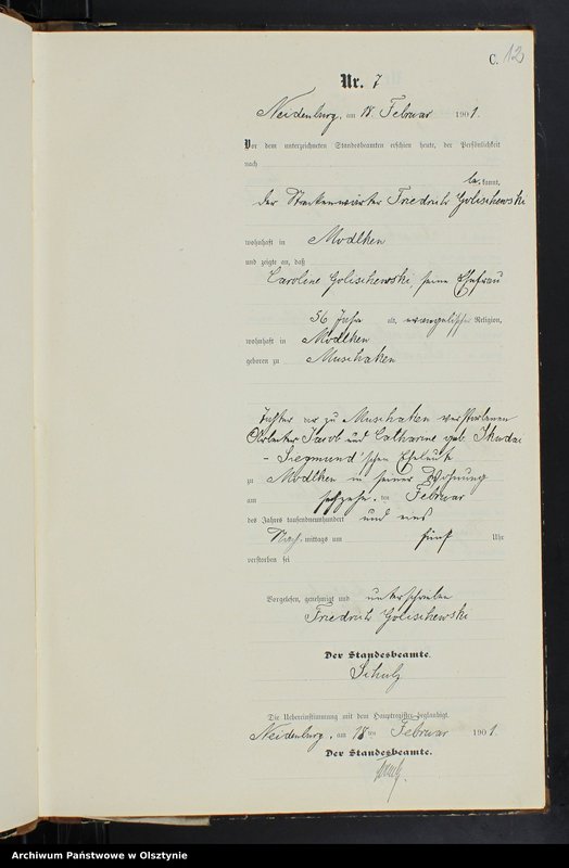 image.from.unit.number "Sterbe-Neben-Register Nr 1 - 83"