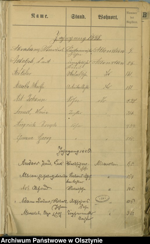 image.from.unit.number "Alphabetisches Namenverzeichnis zum Geburtenbuch"